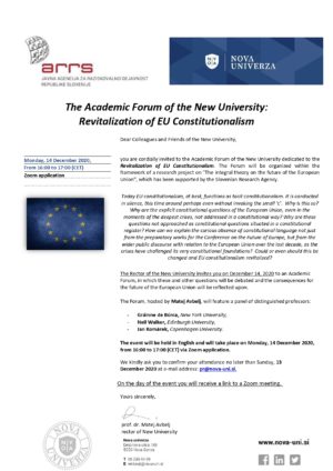 The Academic Forum of the New University: Impact of Covid 19 on EU Future Defense Expenditure