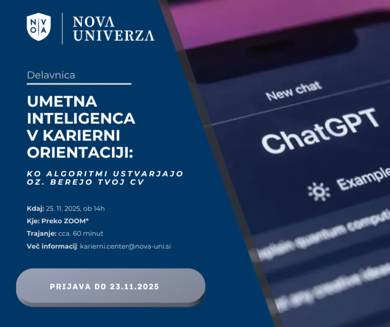 [KARIERNI CENTER]: Umetna inteligenca v karierni orientaciji: ko algoritmi ustvarjajo oz. berejo tvoj CV